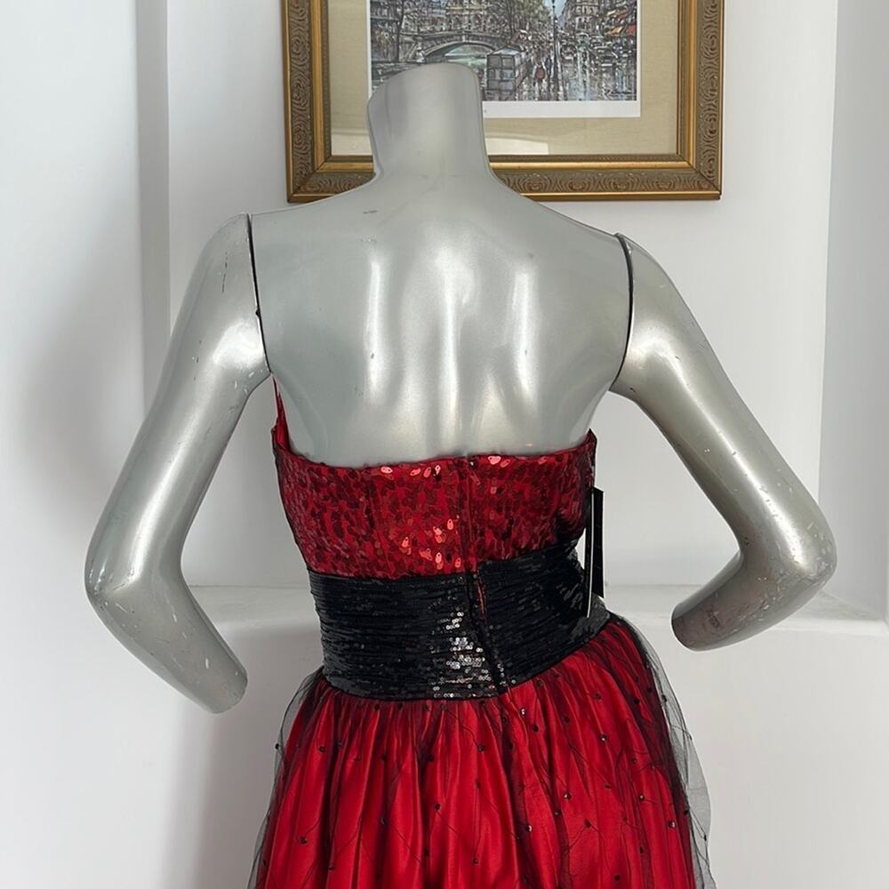 Amelia Couture Strapless Mesh /Sequined Dress - Picture 7 of 13